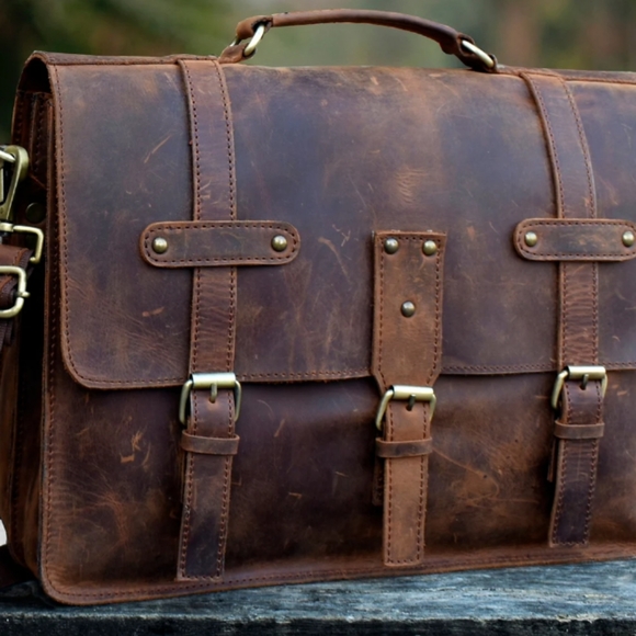 ALDESAKA rustic messenger bag - Picture 2 of 6